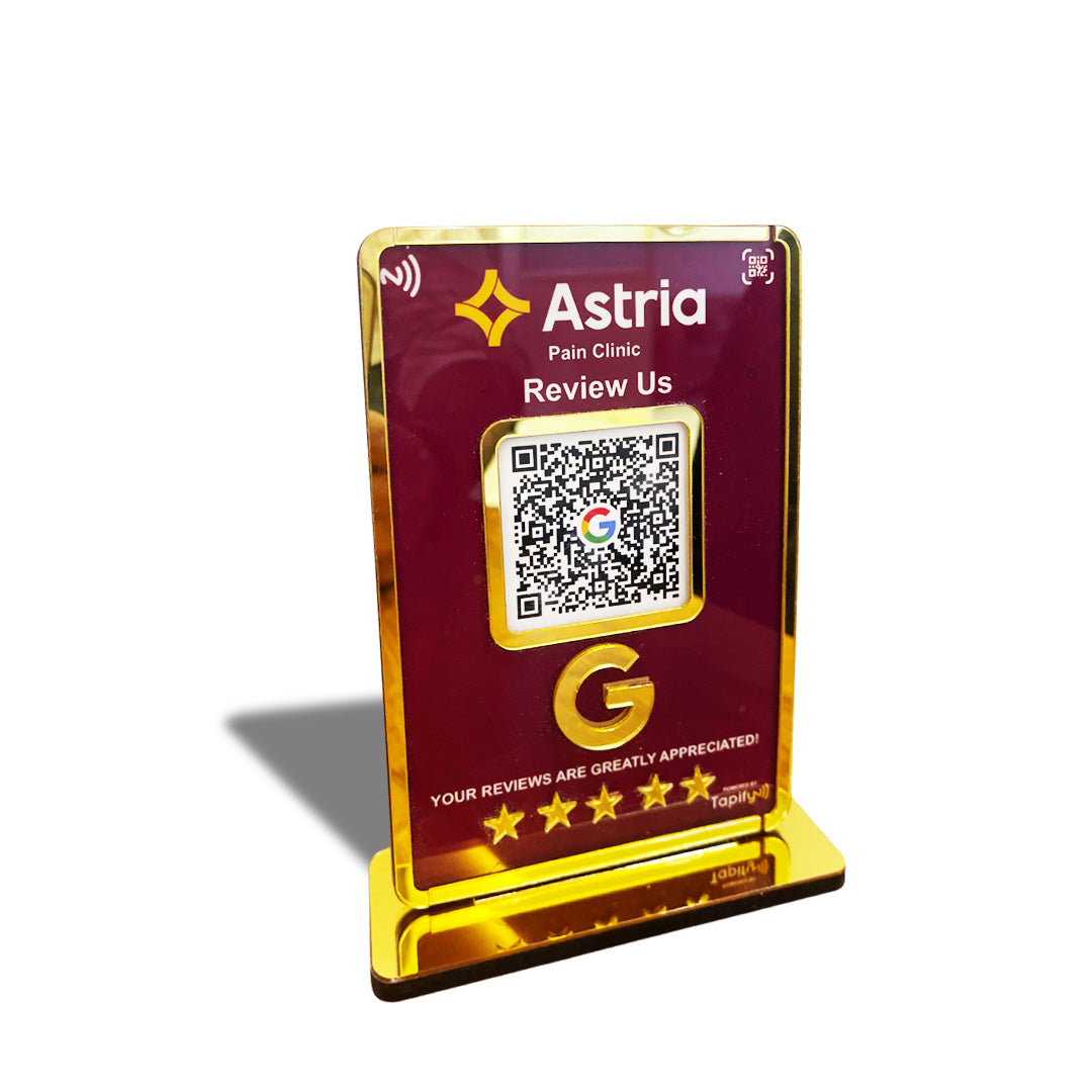 Premium Smart NFC 1 QR Table Top Standee - Colour Theme