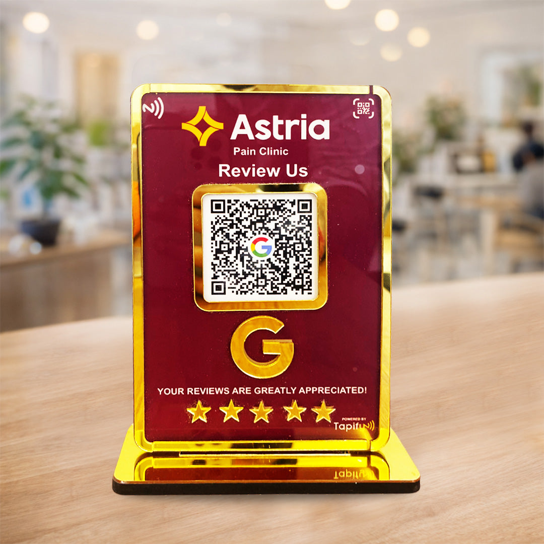 Premium Smart NFC 1 QR Table Top Standee - Colour Theme