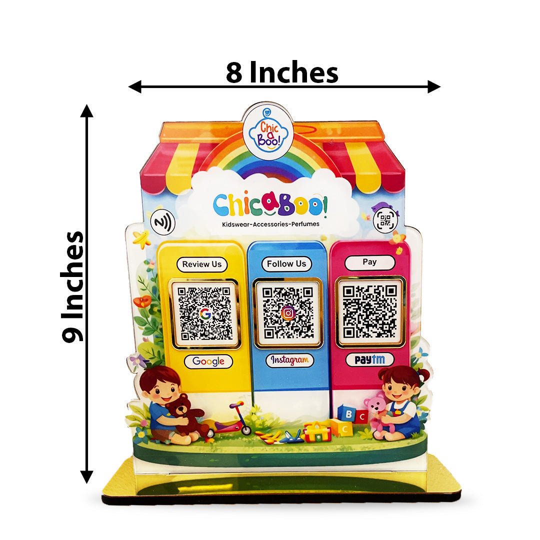 Kidswear Edition - Smart NFC 3-in-1 Table top Standee - For Kidswear Shop