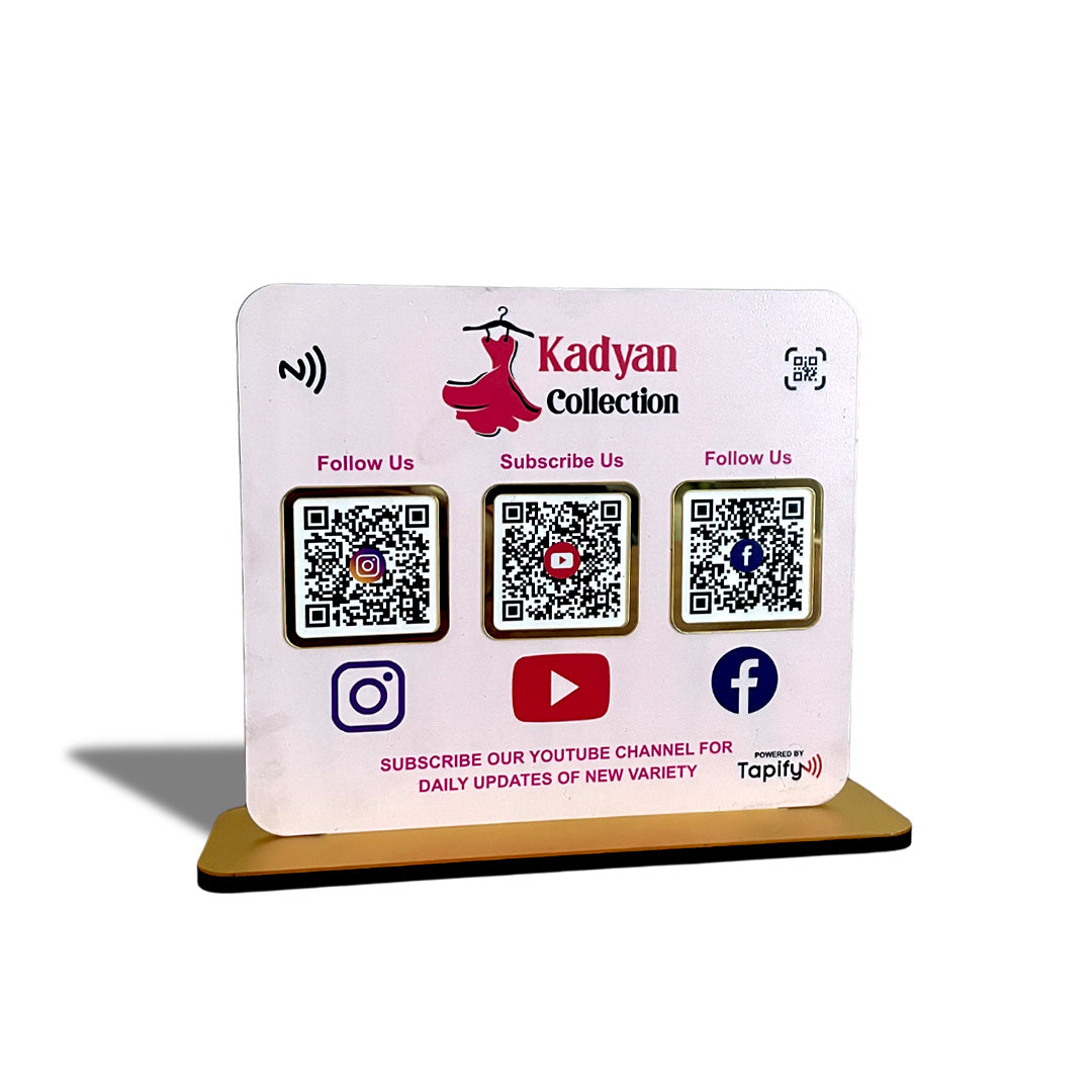 Smart NFC 3-in-1 Table Top Standee - Icon Edition - Pink Colour