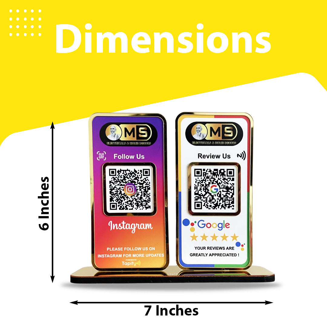 New Premium |Social Media Theme Edition | 2 in 1 Smart NFC Standee For - Instagram and Google