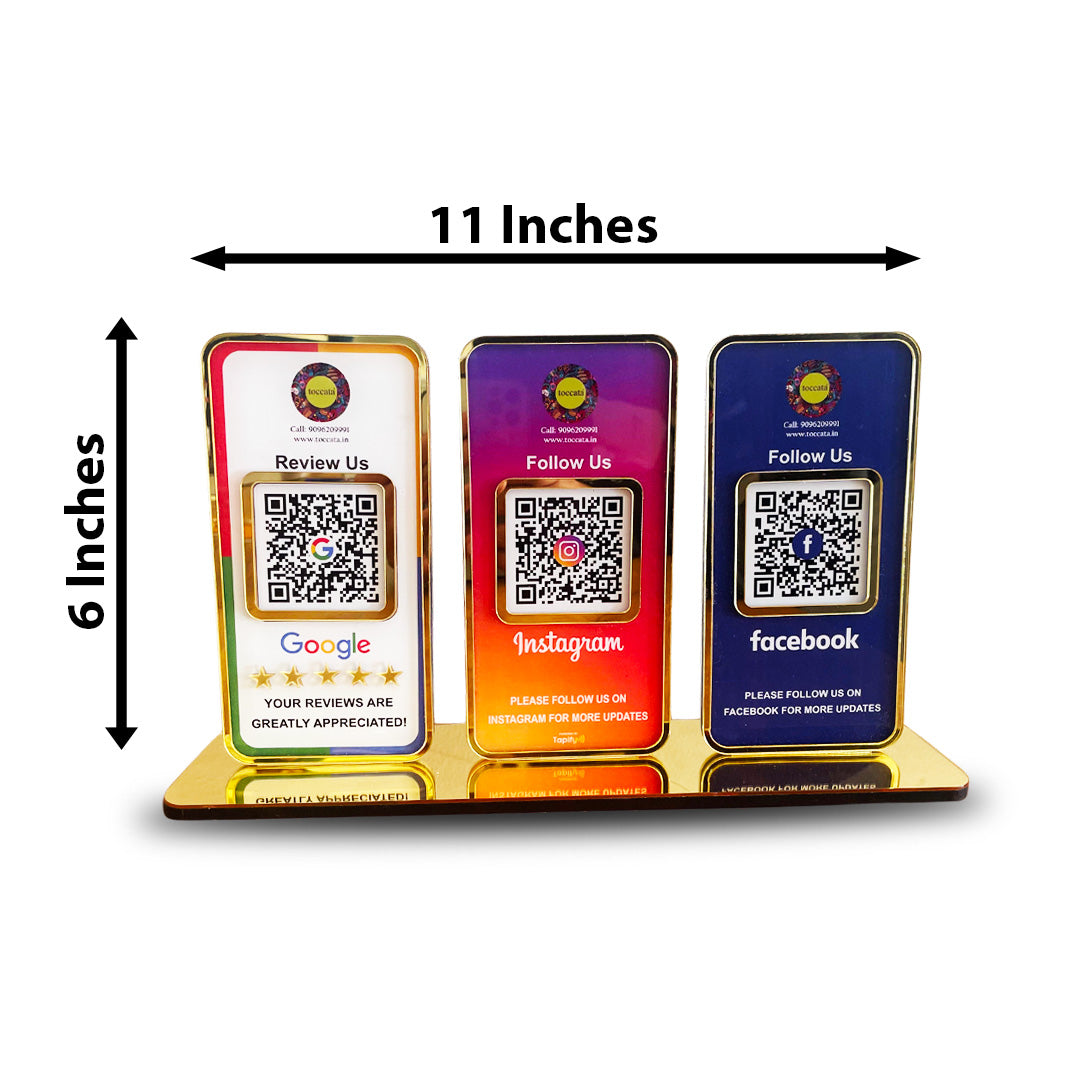 New Premium |Social Media Theme Edition | 3 in 1 Smart NFC Standee For- GR, FB, IG