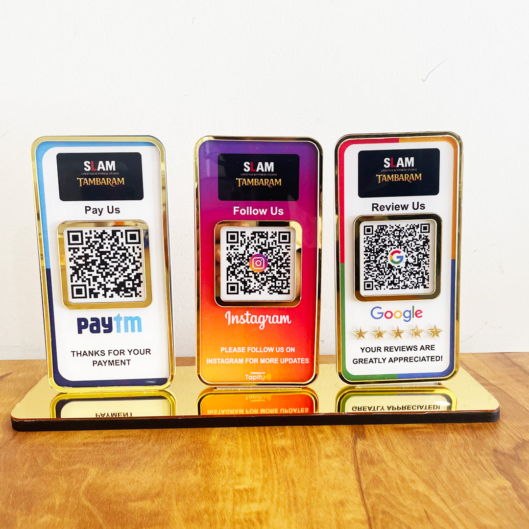 New Premium |Social Media Theme Edition | 3 in 1 Smart NFC Standee For - PTM, IG, GR