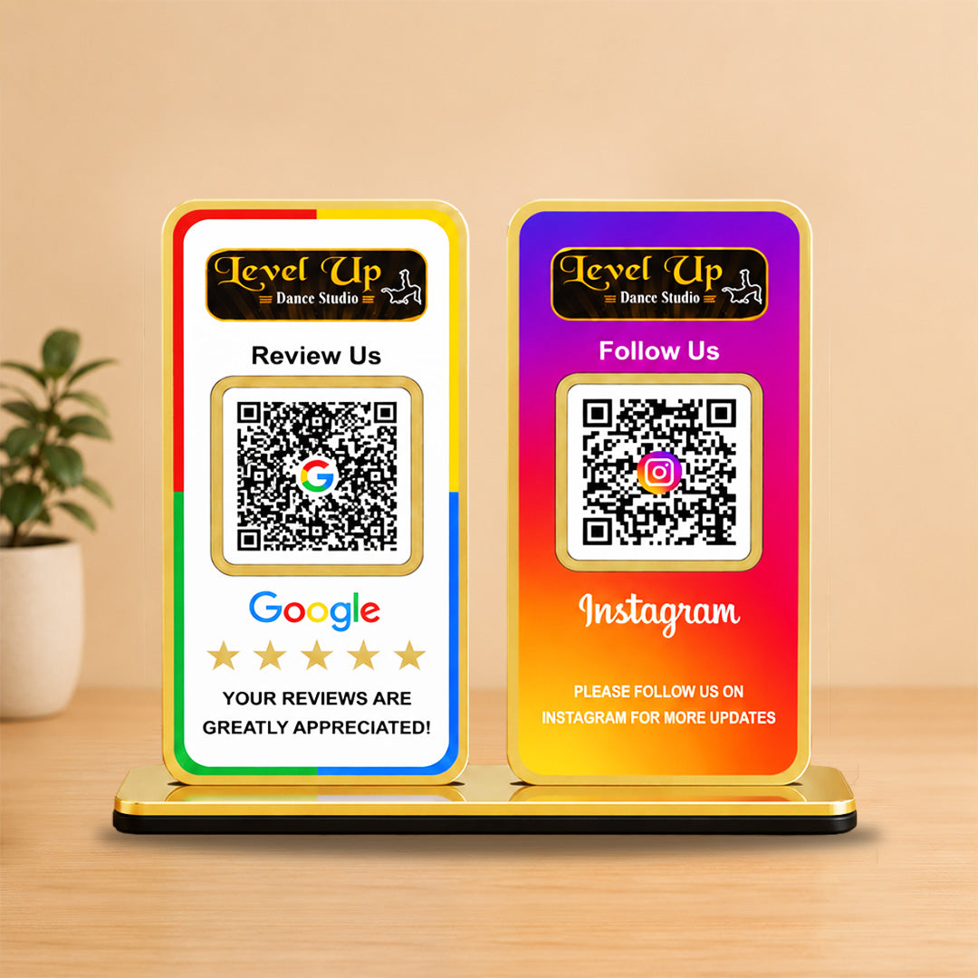 New Premium |Social Media Theme Edition | 2 in 1 Smart NFC Standee For - Google and Instagram