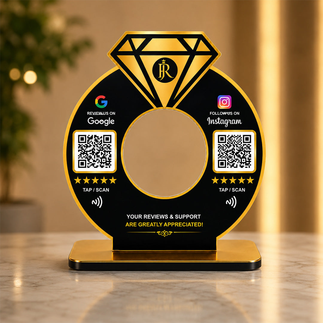 Diamond Ring Shaped - Smart NFC 2-in-1 Tabletop Standee