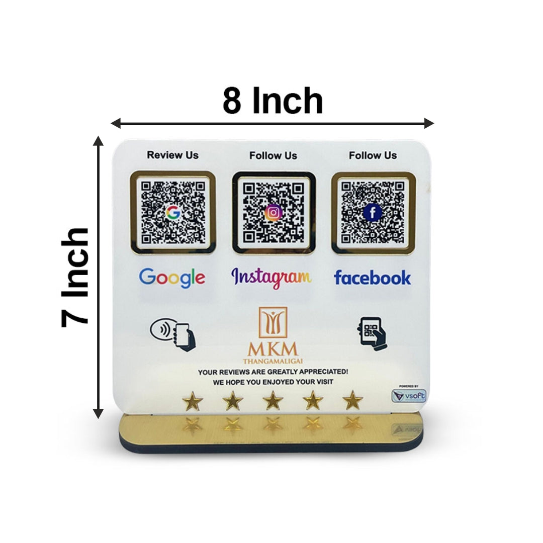 Smart NFC 3-in-1 Table Top Standee - Marble Theme