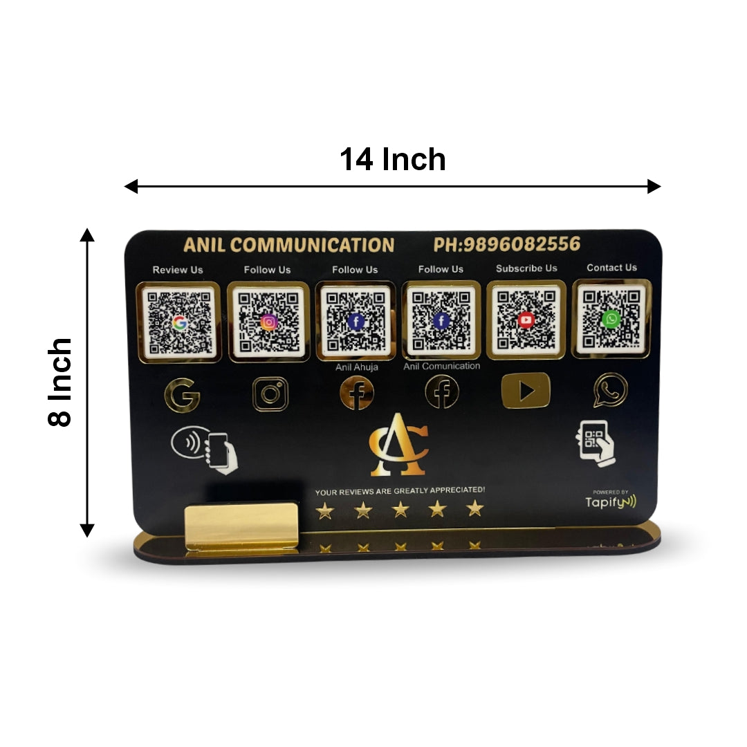 Smart NFC 6-in-1 Table Top Standee - Black Colour