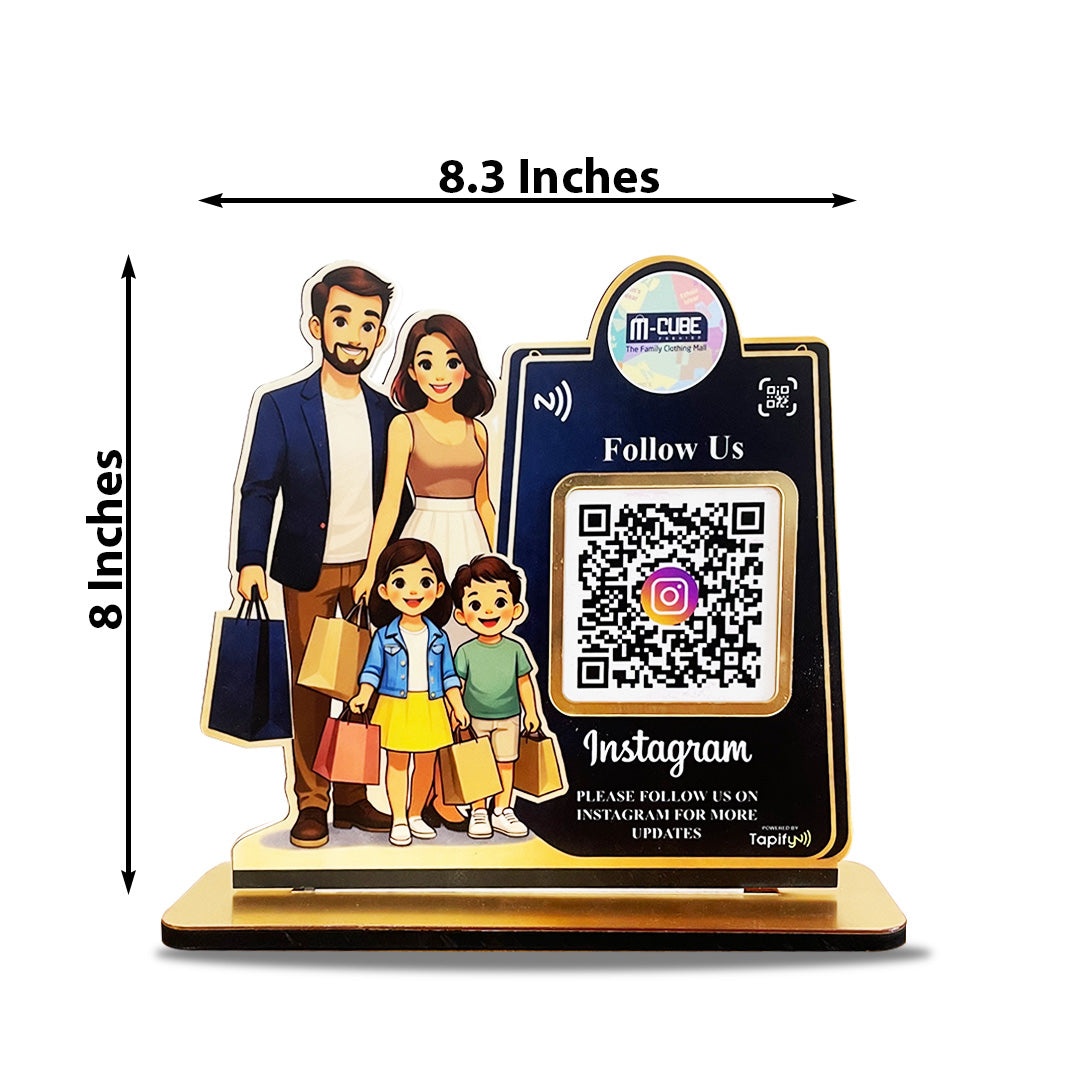 Parents & Kids Cutout Smart NFC - Premium 1 QR Tabletop Standee