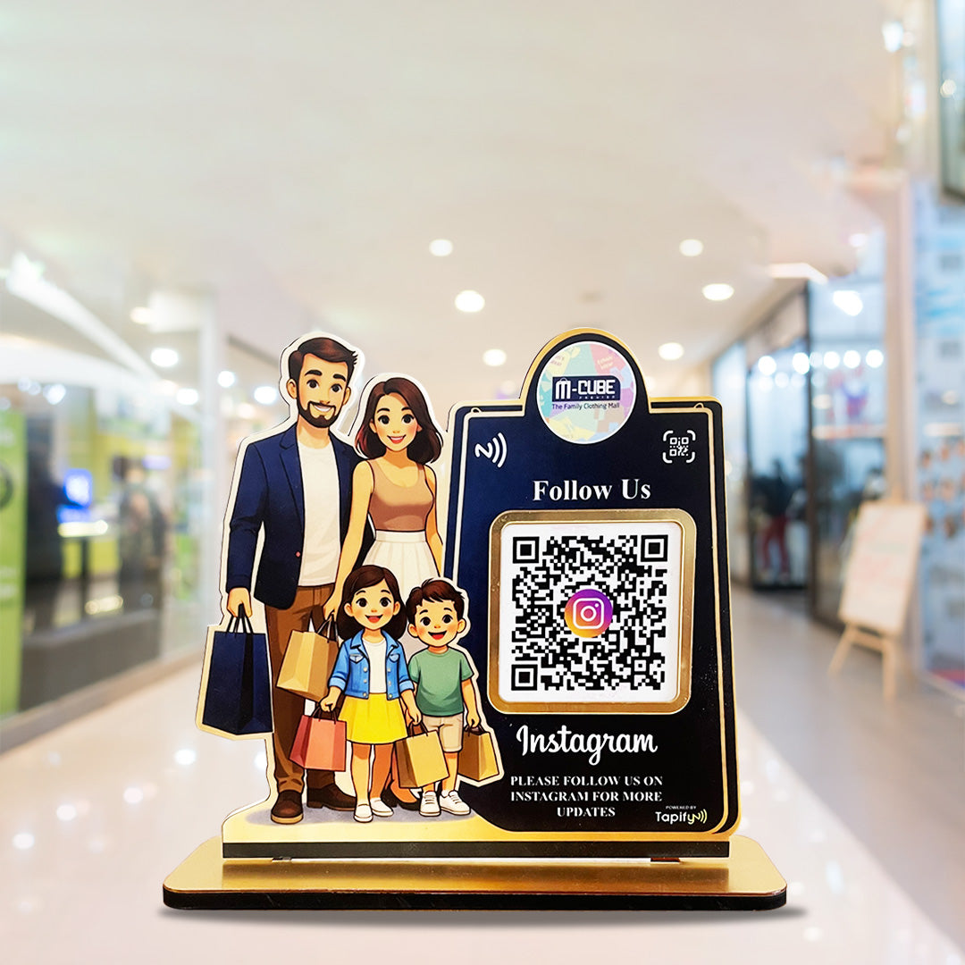 Parents & Kids Cutout Smart NFC - Premium 1 QR Tabletop Standee