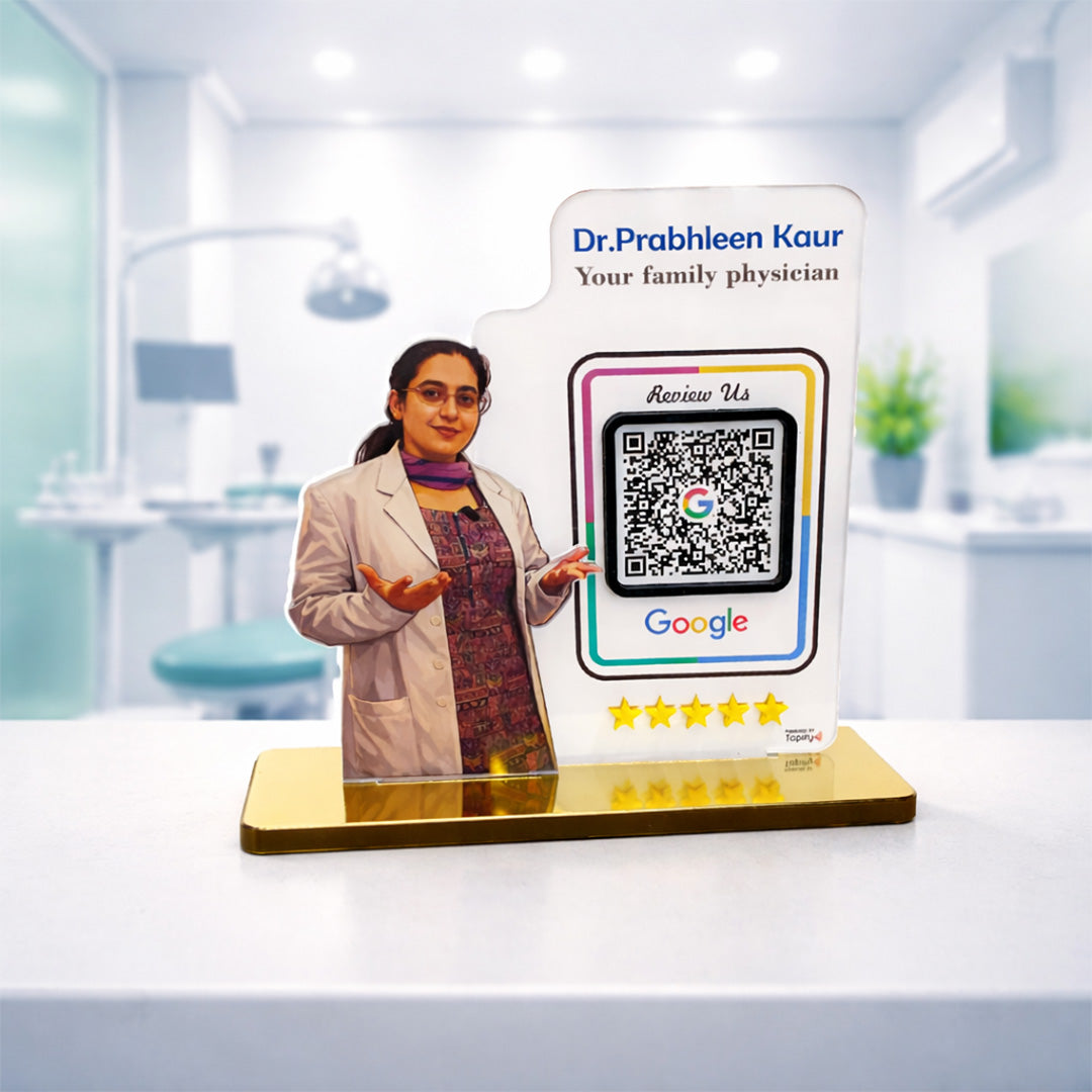 Doctor Cutout Shape - Smart NFC - 1 QR Table Top Standee