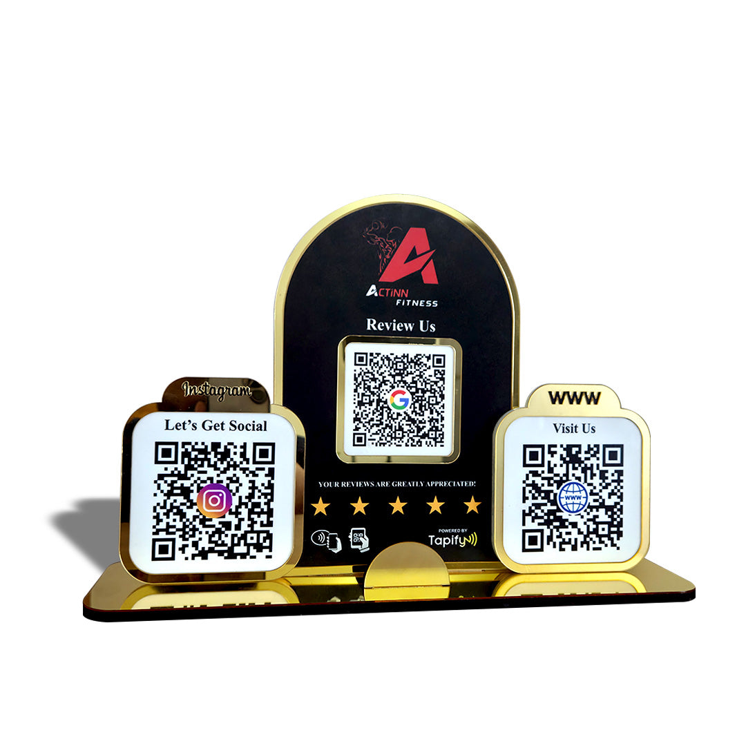 Premium Arch Shaped Smart NFC 3-in-1 Table Top Standee