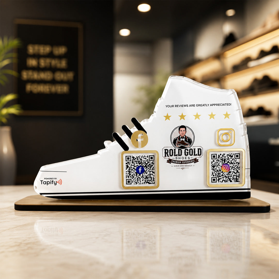 Shoe Shaped Smart NFC 2-in-1 Tabletop Standee