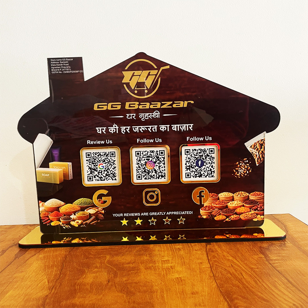 Spices Cutout Shaped 3QR Table Top Smart NFC Standee