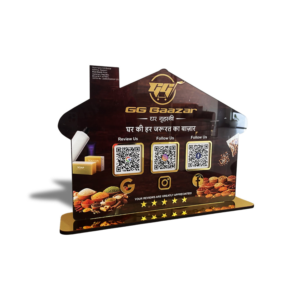 Spices Cutout Shaped 3QR Table Top Smart NFC Standee