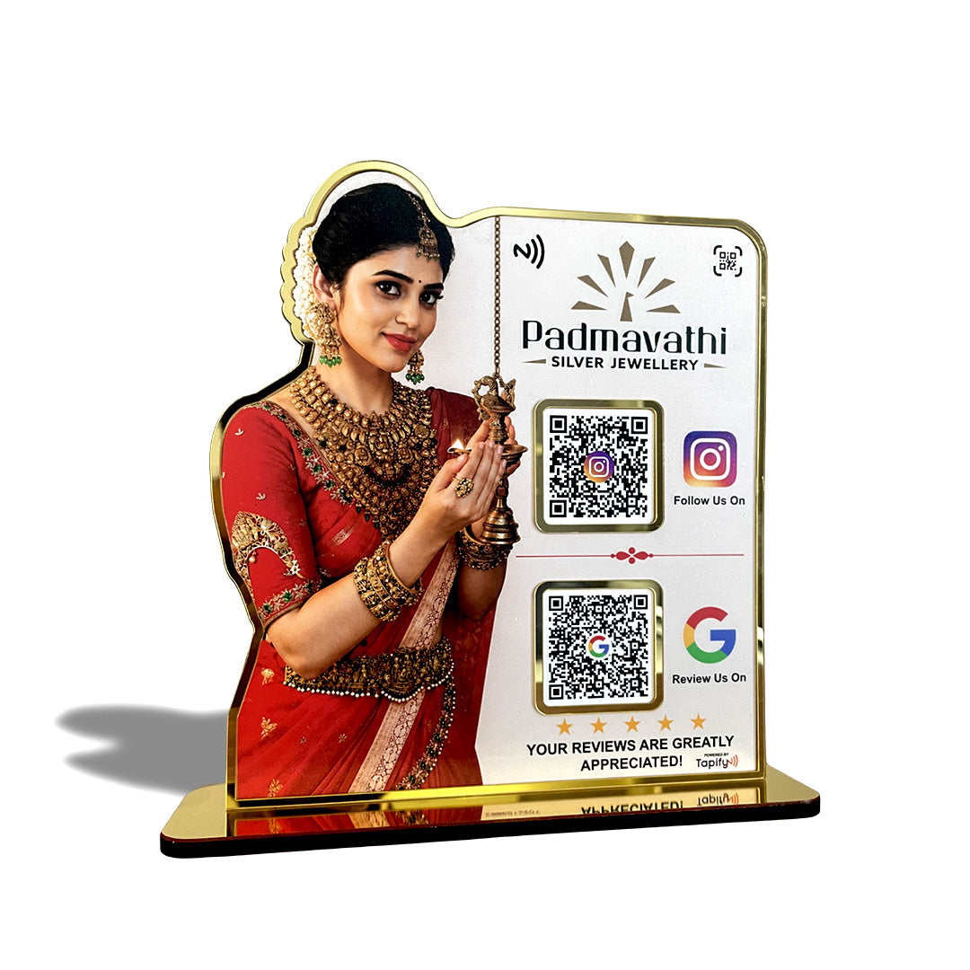 Bridal Cutout - Smart NFC 2QR Standee – For Jewellery Stores