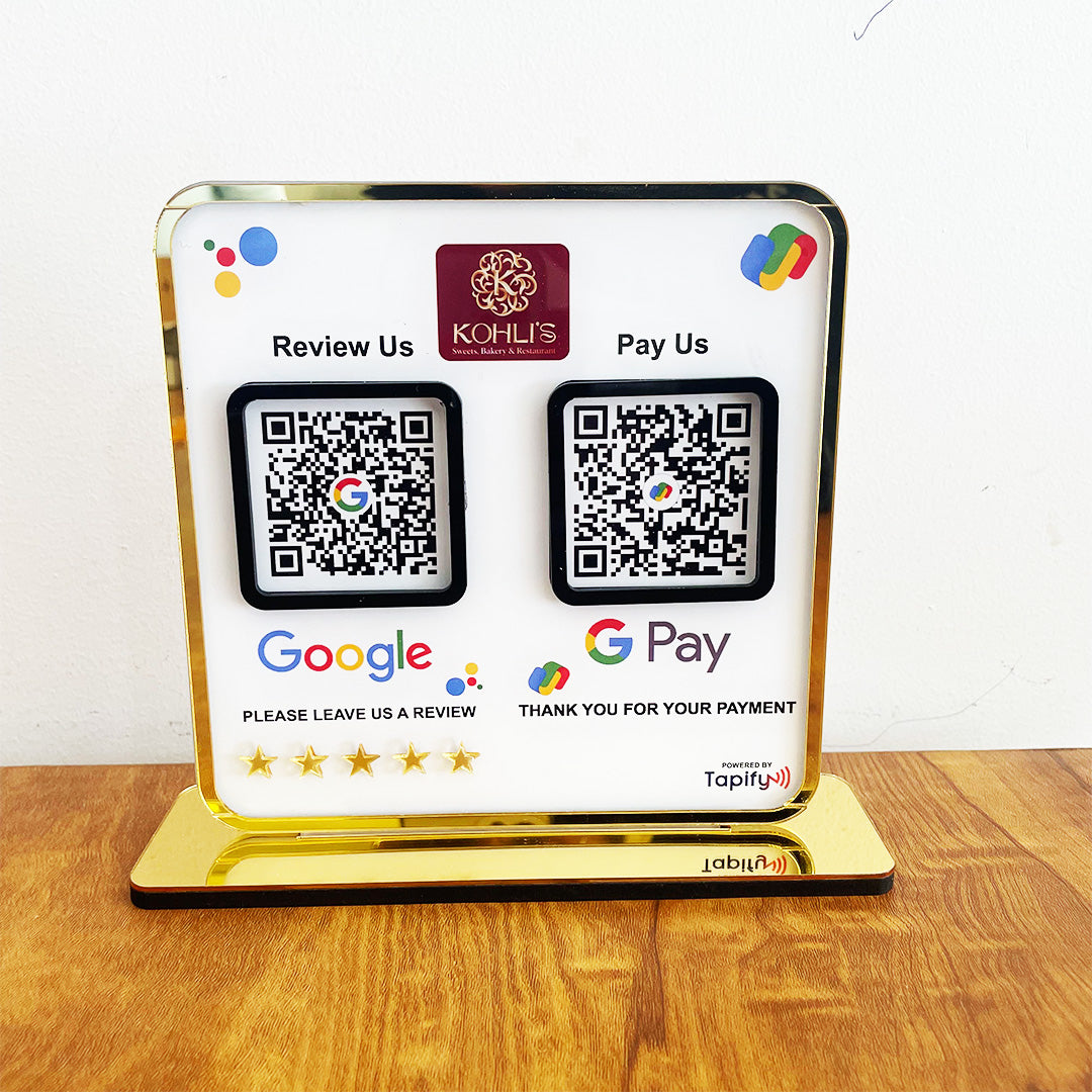 Premium - Smart NFC 2-in-1 Table Top Standee - Text Edition