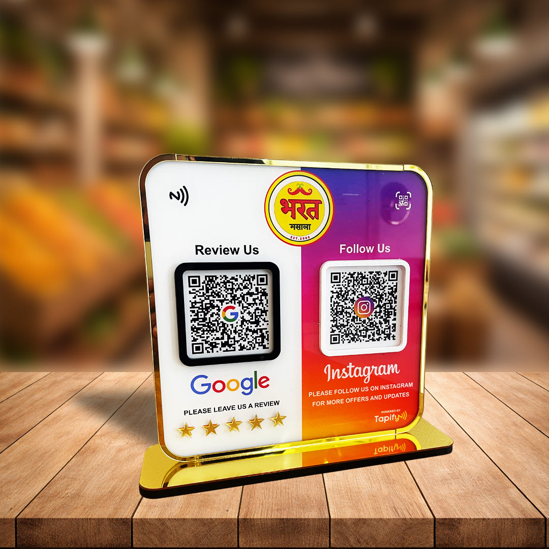 Smart NFC 2-in-1 Premium Standee – Google & Instagram Theme