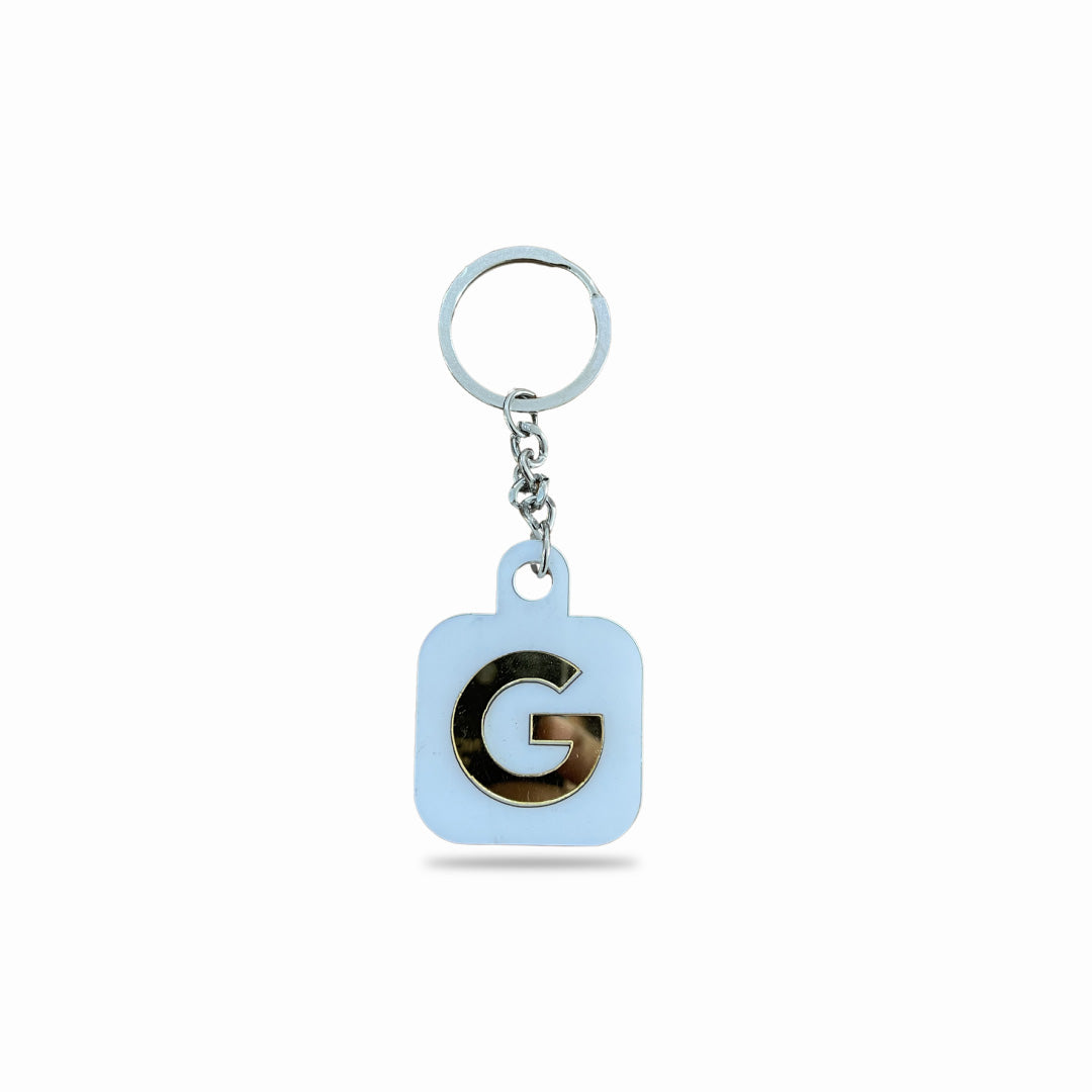 Smart NFC Google Review Keyring - without QR Code - White Colour (Fixed Design, Your Link Added ) - Acrylic Logo