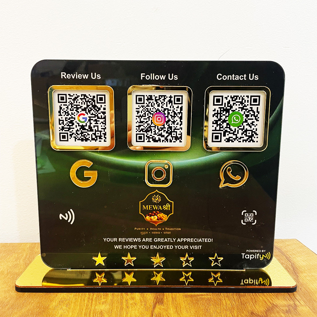 Smart NFC 3-in-1 Table Top Standee - Custom Background Edition