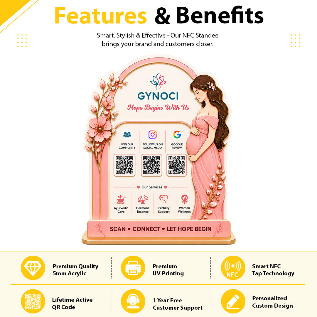 Smart NFC 3-in-1 Standee - Gyncogolist Edition - Pink Theme