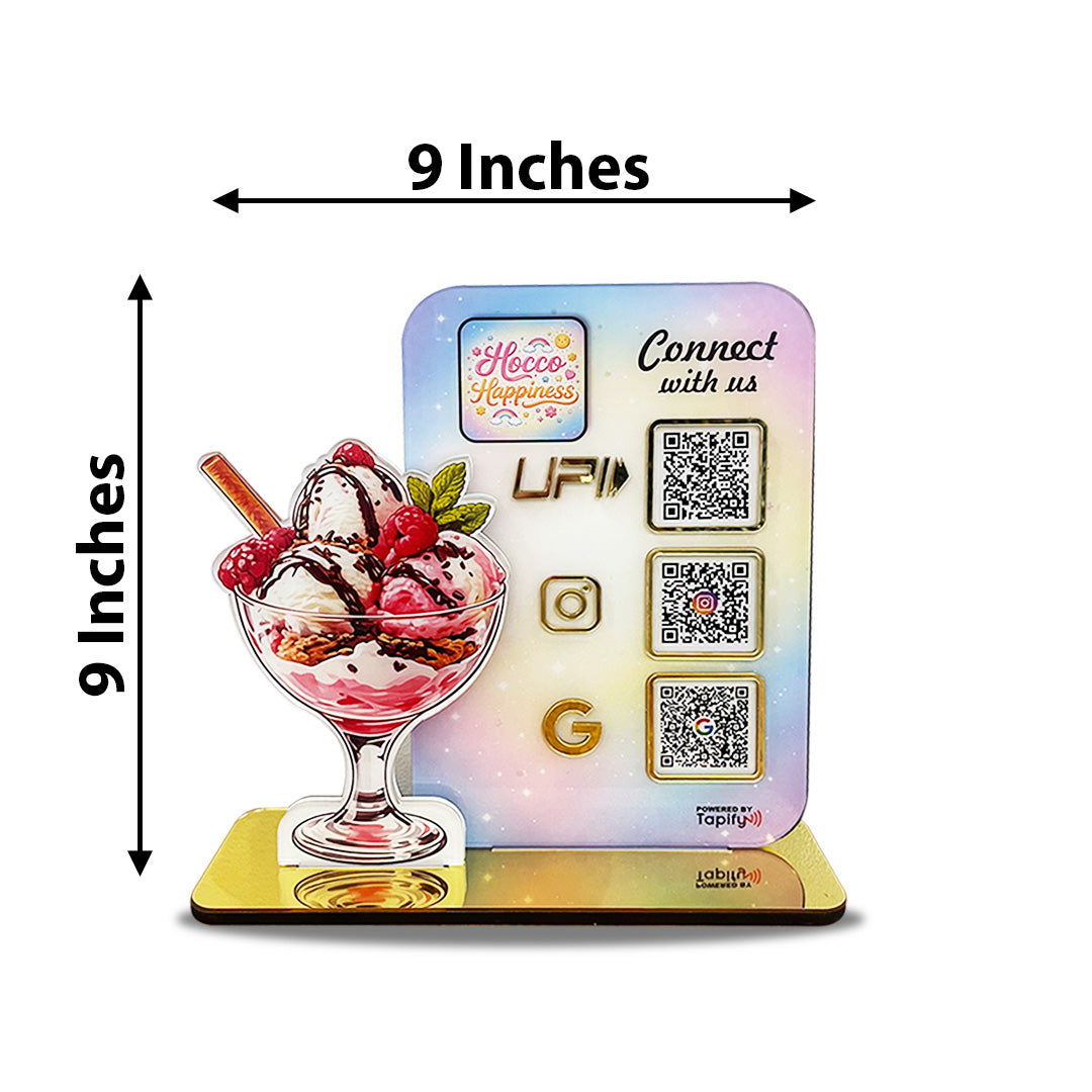 Ice-Cream Shaped Smart NFC 3-in-1 Table Top Standee