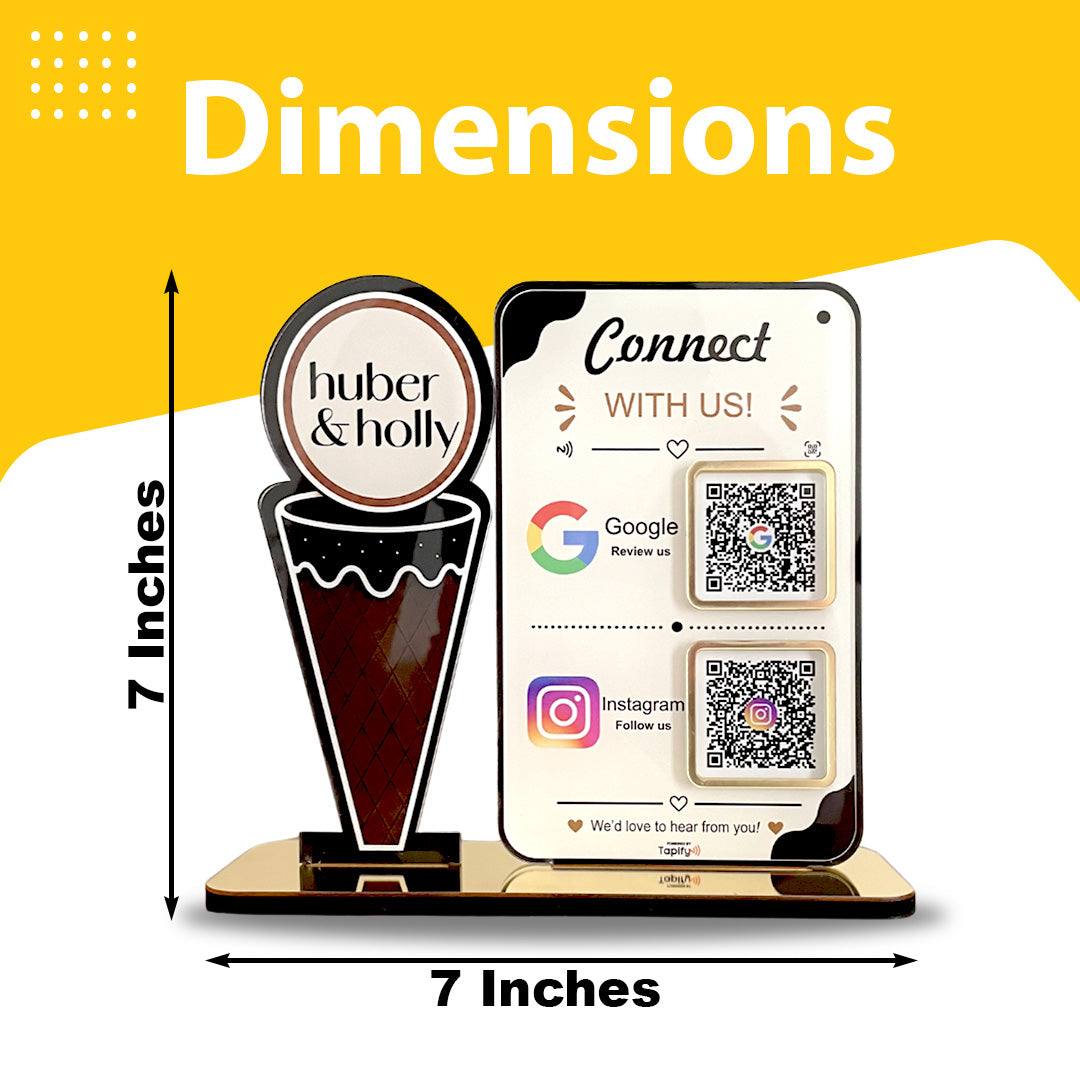 Ice-Cream Cutout Shaped Smart NFC 2-in-1 Table Top Standee