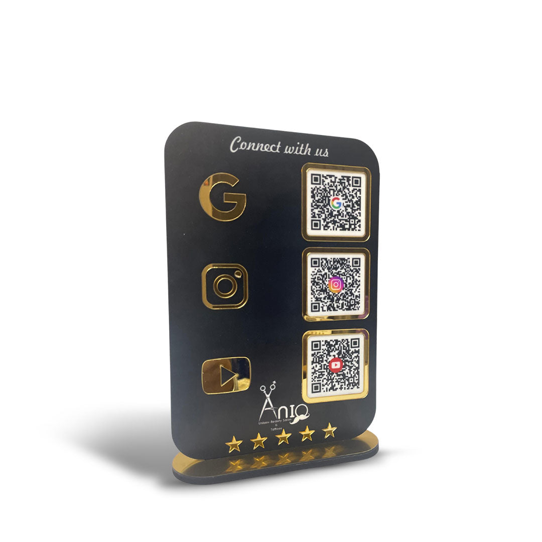 Smart NFC 3-in-1 Standee | Black Colour | Portrait Style