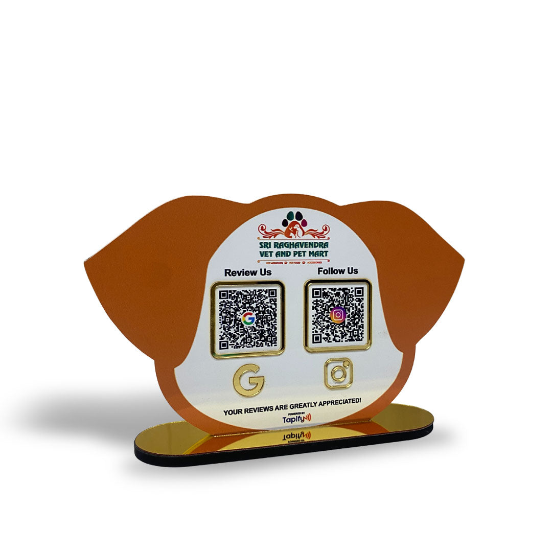 Pet Face Shape Smart NFC 2-in-1 Table Top Standee