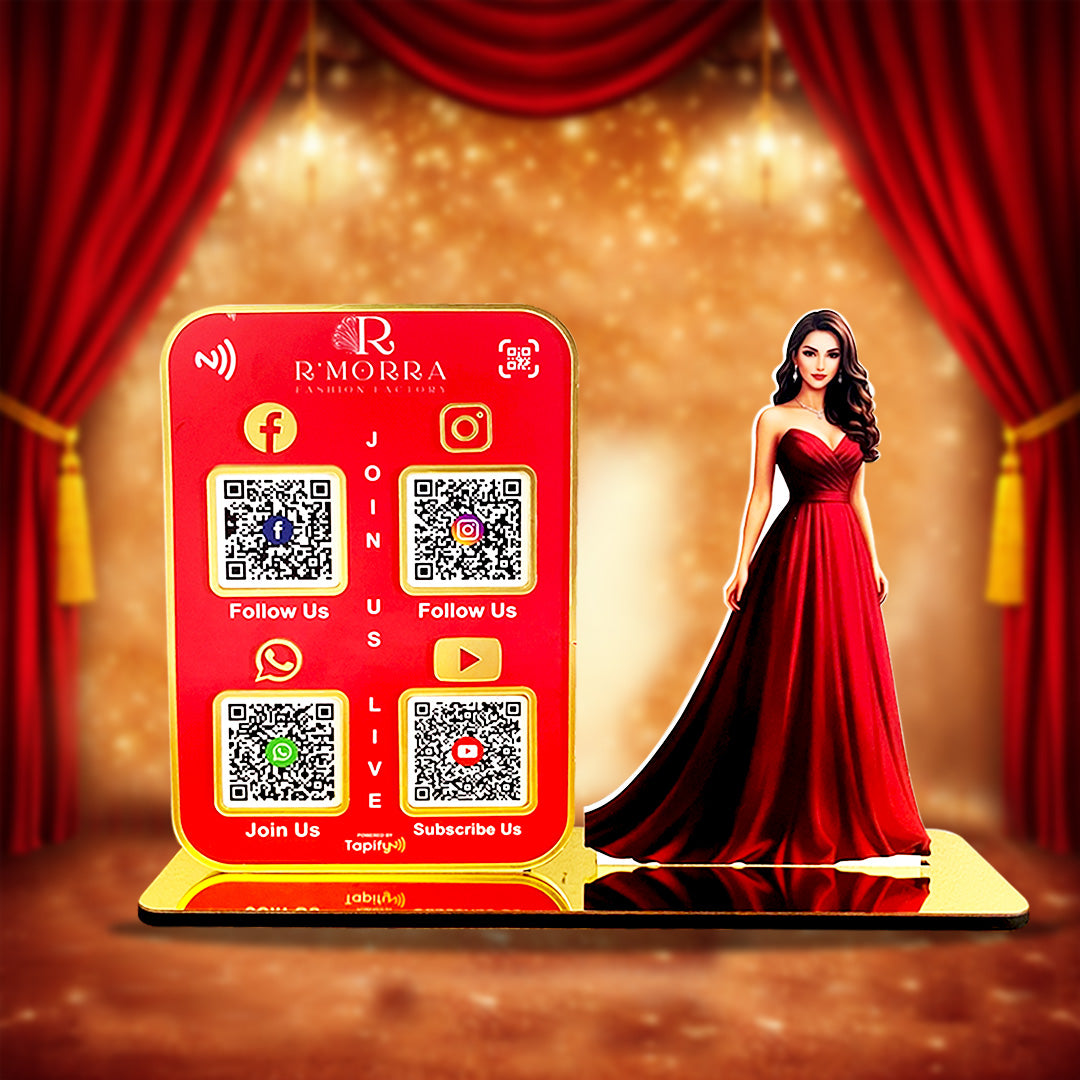Women in Gown Cutout Shaped - Smart NFC 4QR Standee