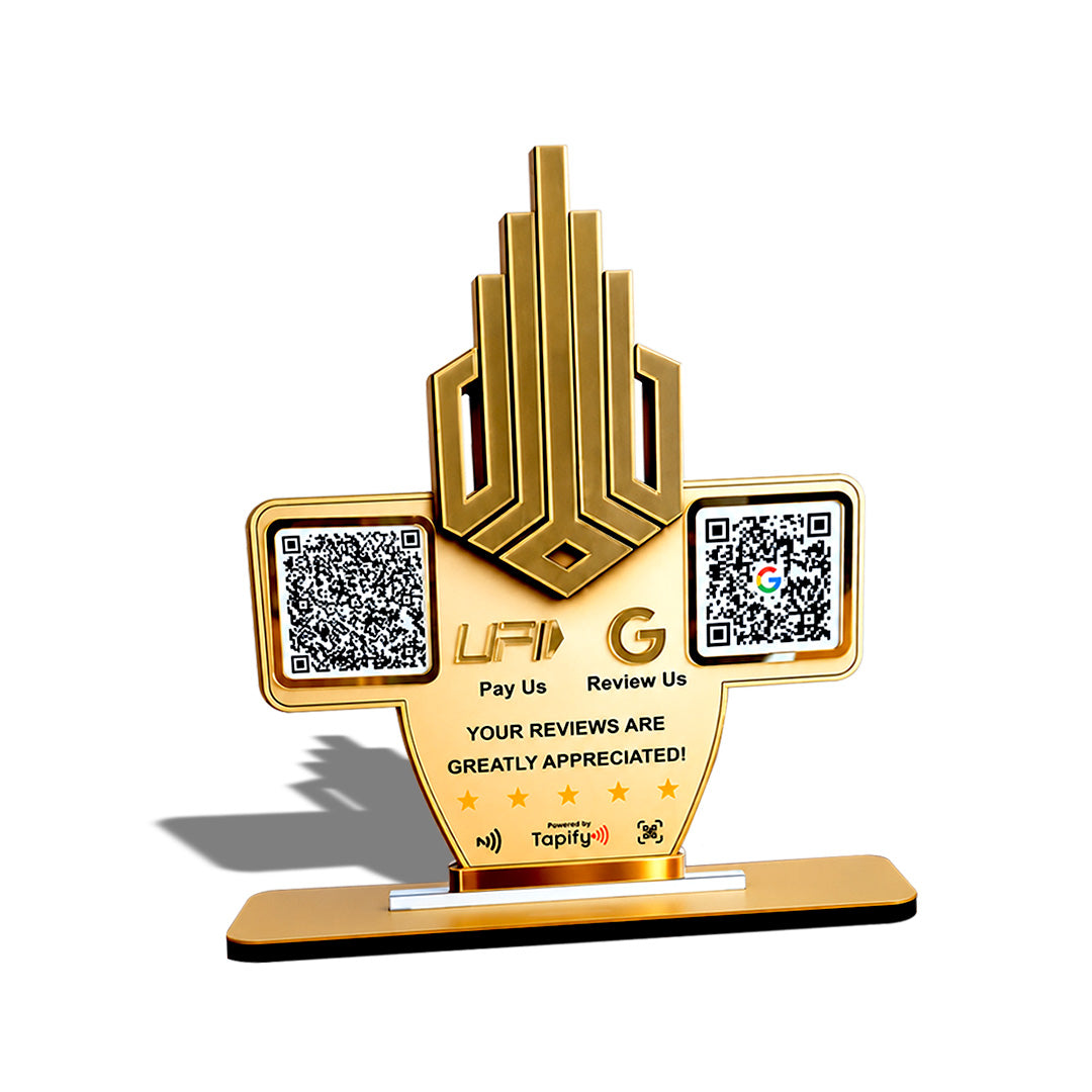 Acrylic Logo Cutout Smart NFC 2-in-1 Table Top Standee