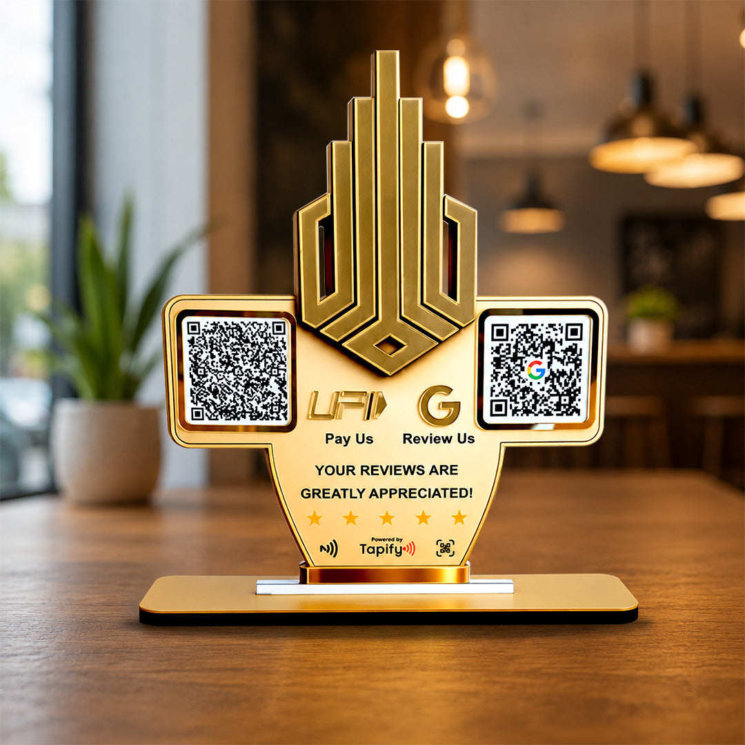 Acrylic Logo Cutout Smart NFC 2-in-1 Table Top Standee