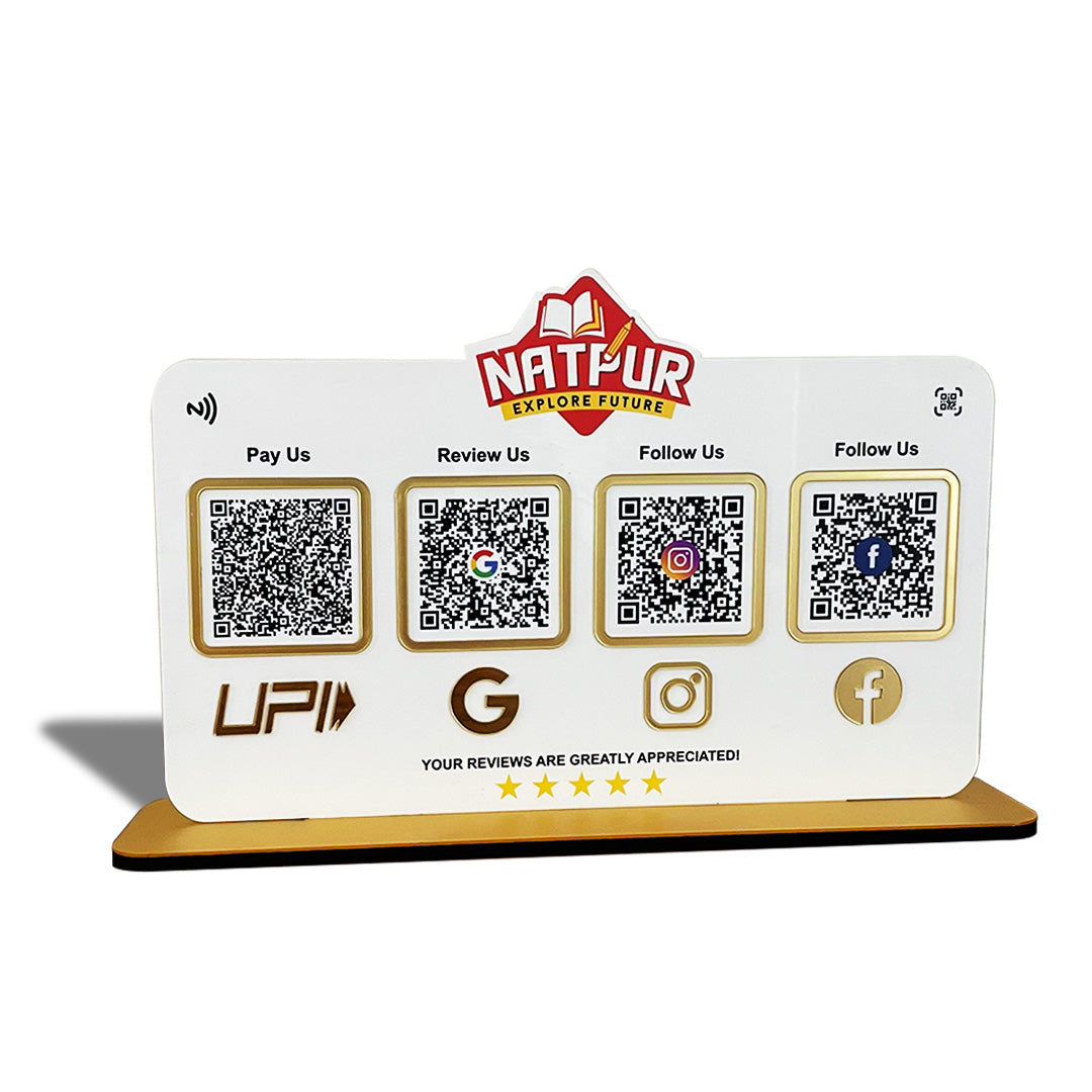 Logo Cutout Shaped - Smart NFC 4-in-1 Standee - White Colour