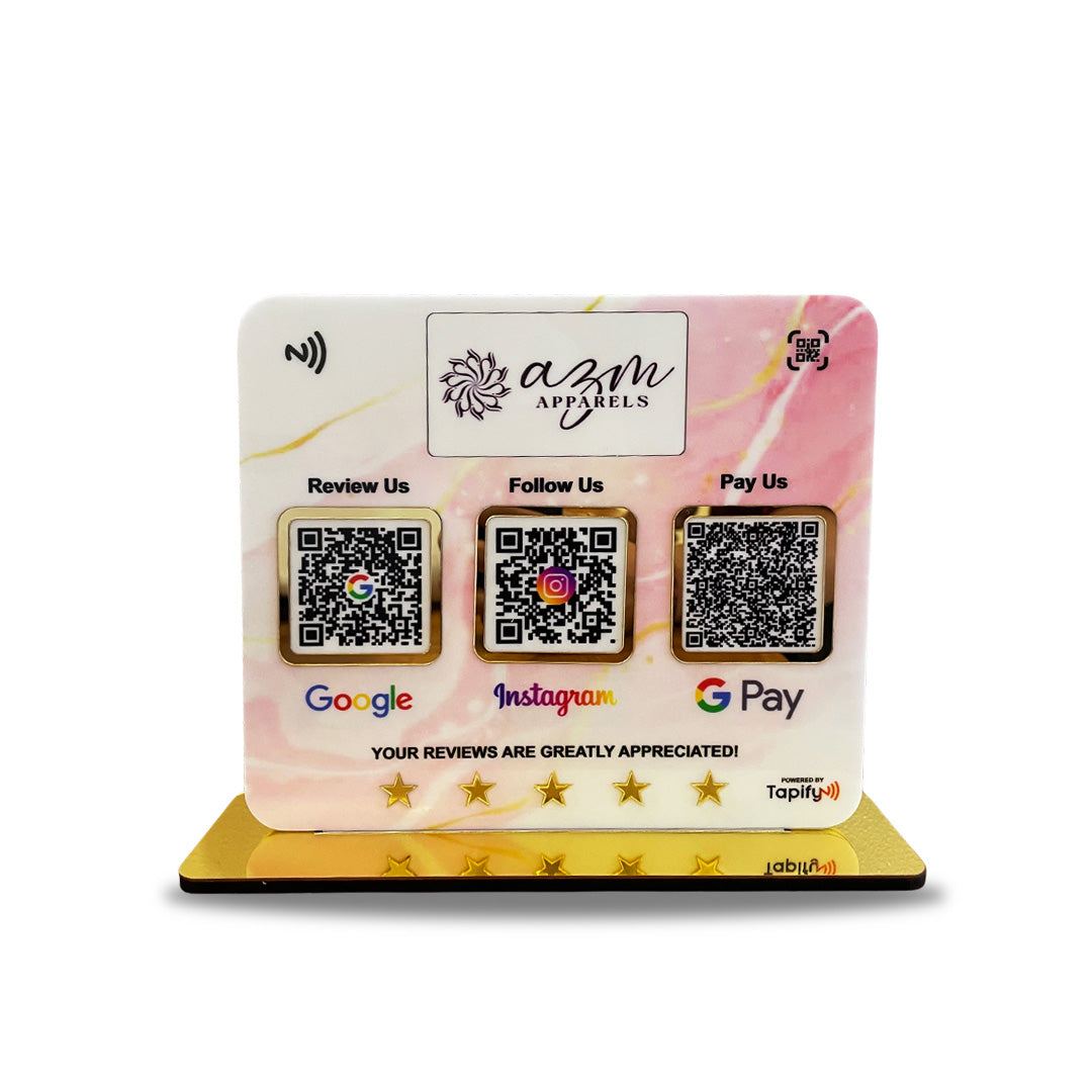 Smart NFC 3-in-1 Table Top Standee - Marble Theme - II