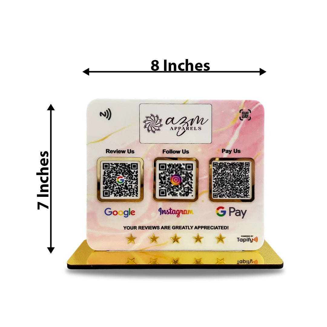 Smart NFC 3-in-1 Table Top Standee - Marble Theme - II