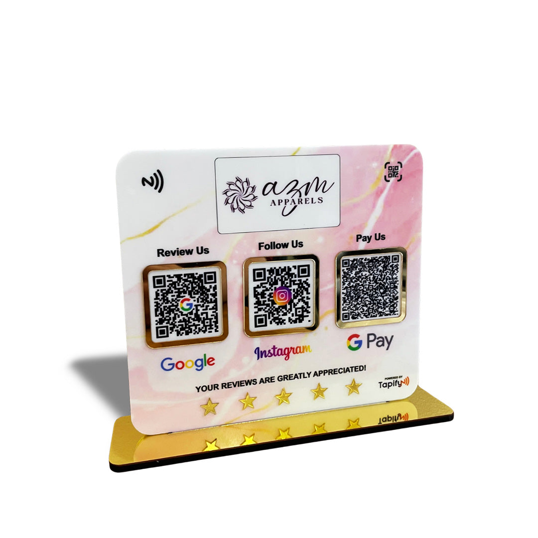 Smart NFC 3-in-1 Table Top Standee - Marble Theme - II