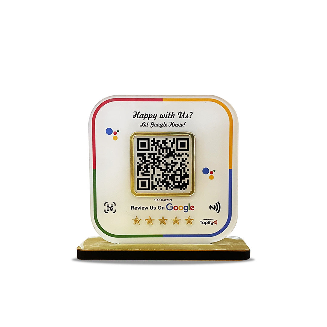 Tapify Mini – Google Review Standee (Without Logo, Fixed Design, Your Link Added)