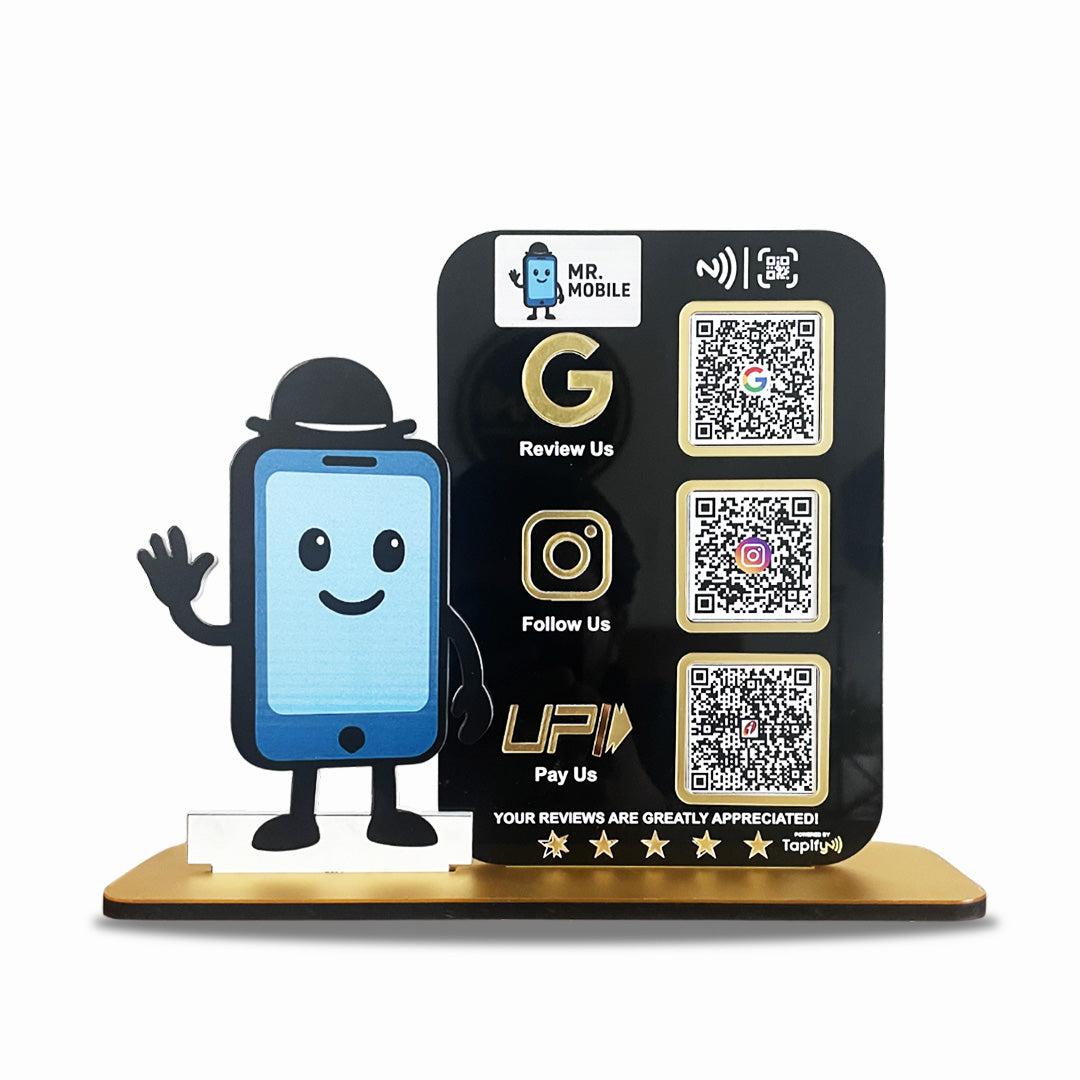 Mobile Cutout Shaped Smart NFC 3-in-1 Table Top Standee