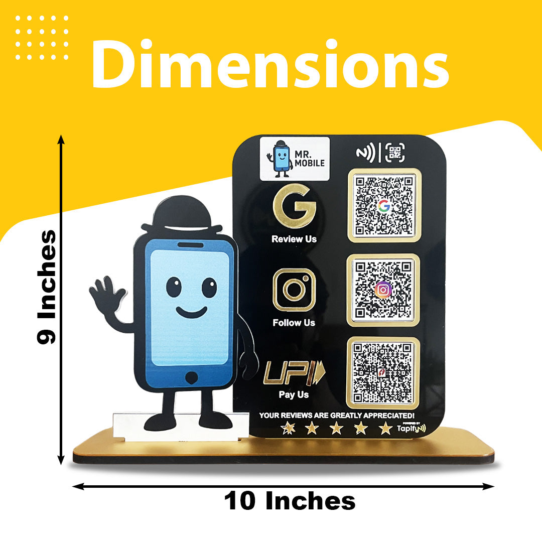 Mobile Cutout Shaped Smart NFC 3-in-1 Table Top Standee