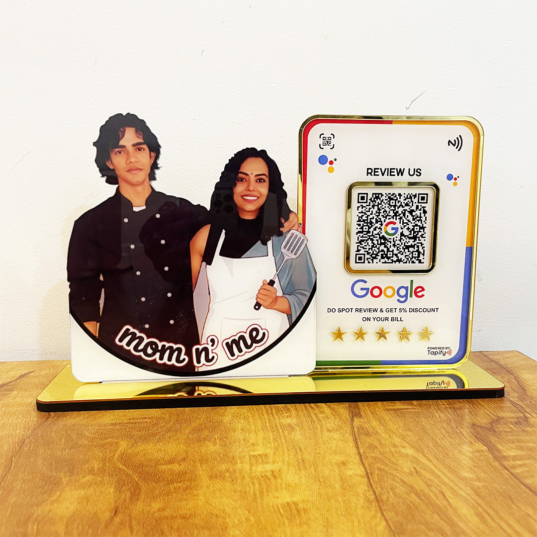 Your Custom Cutout Smart NFC - Premium 1QR Tabletop Standee-III