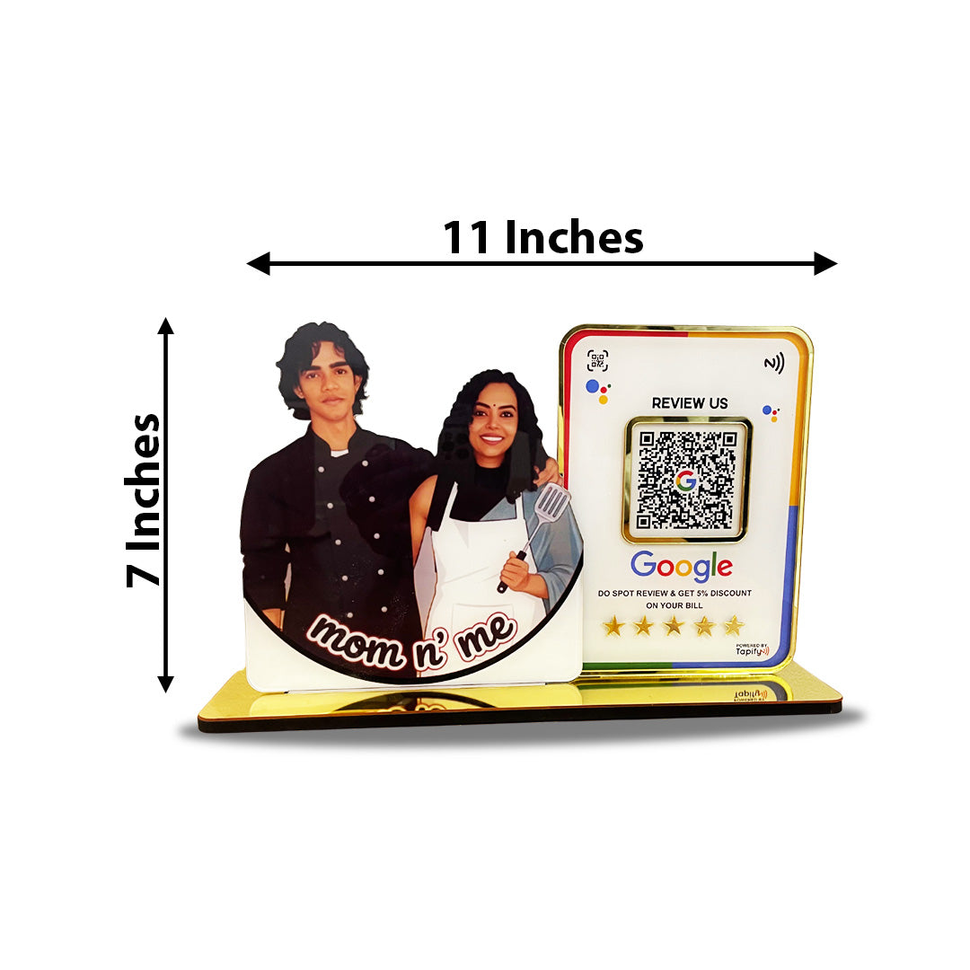Your Custom Cutout Smart NFC - Premium 1QR Tabletop Standee-III