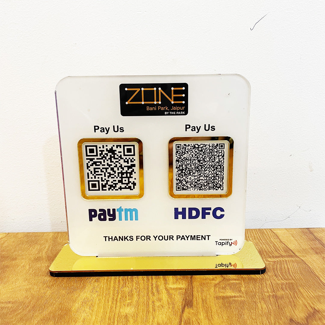 Smart 2-in-1 Table Top Standee - Text Edition - For Payments (Without NFC)