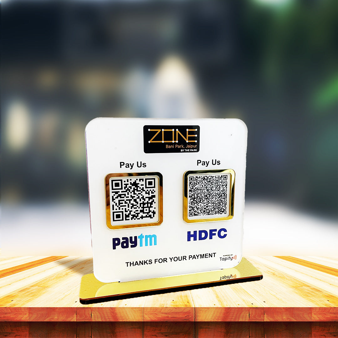 Smart 2-in-1 Table Top Standee - Text Edition - For Payments (Without NFC)