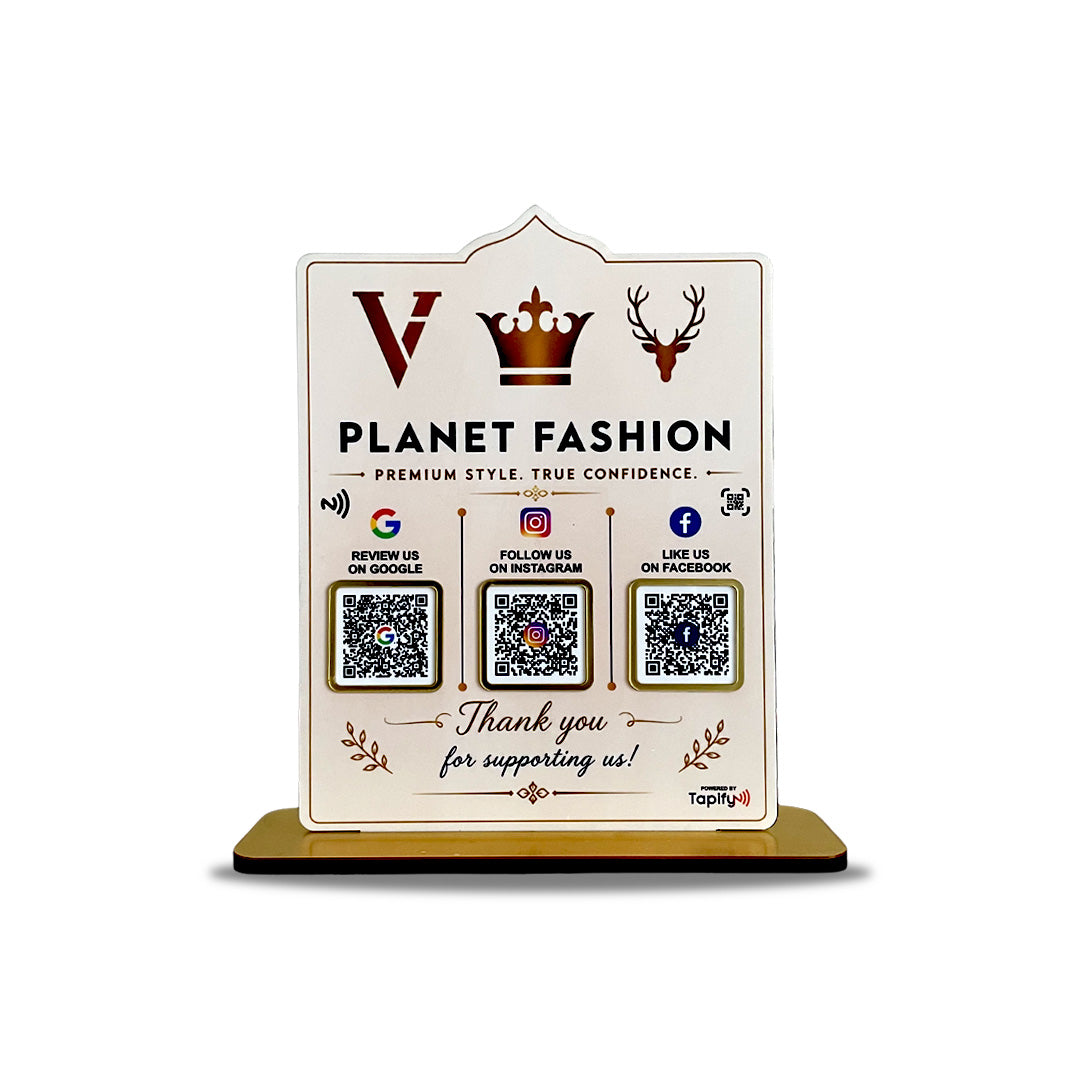 Premium Smart NFC 2-in-1 Table Top Standee - Arch Style