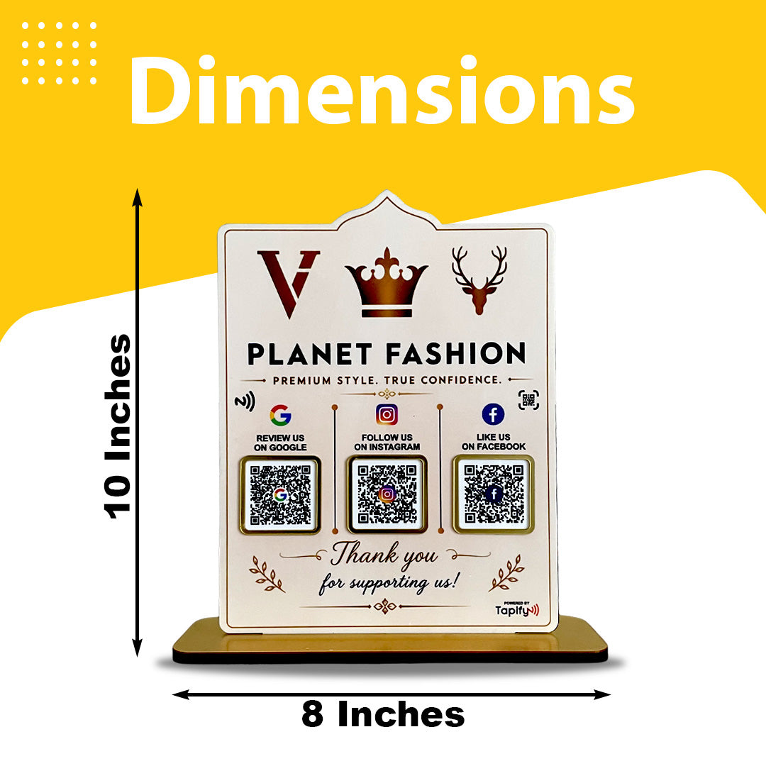 Premium Smart NFC 2-in-1 Table Top Standee - Arch Style