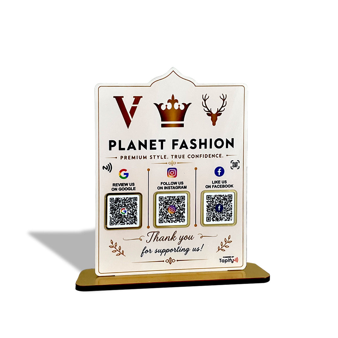 Premium Smart NFC 2-in-1 Table Top Standee - Arch Style