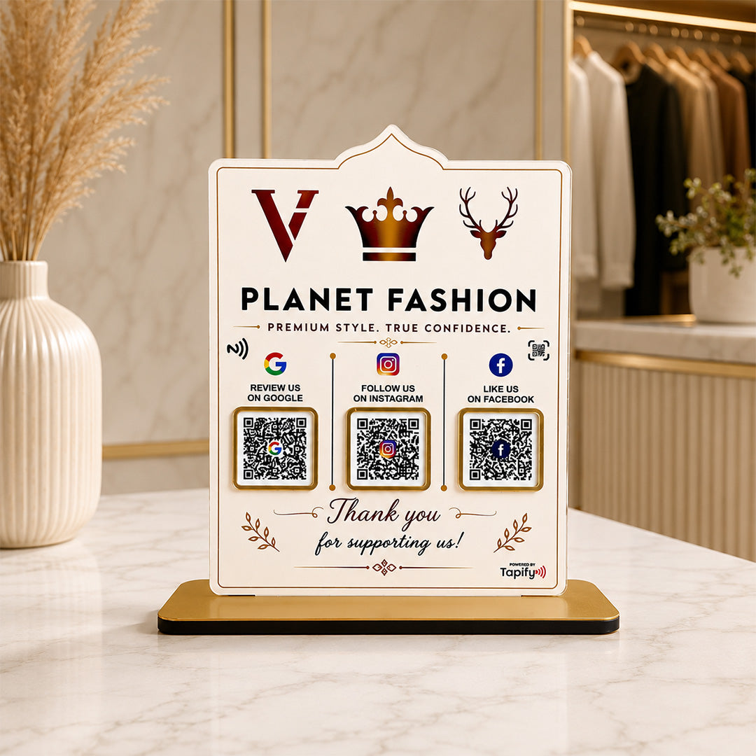 Premium Smart NFC 2-in-1 Table Top Standee - Arch Style