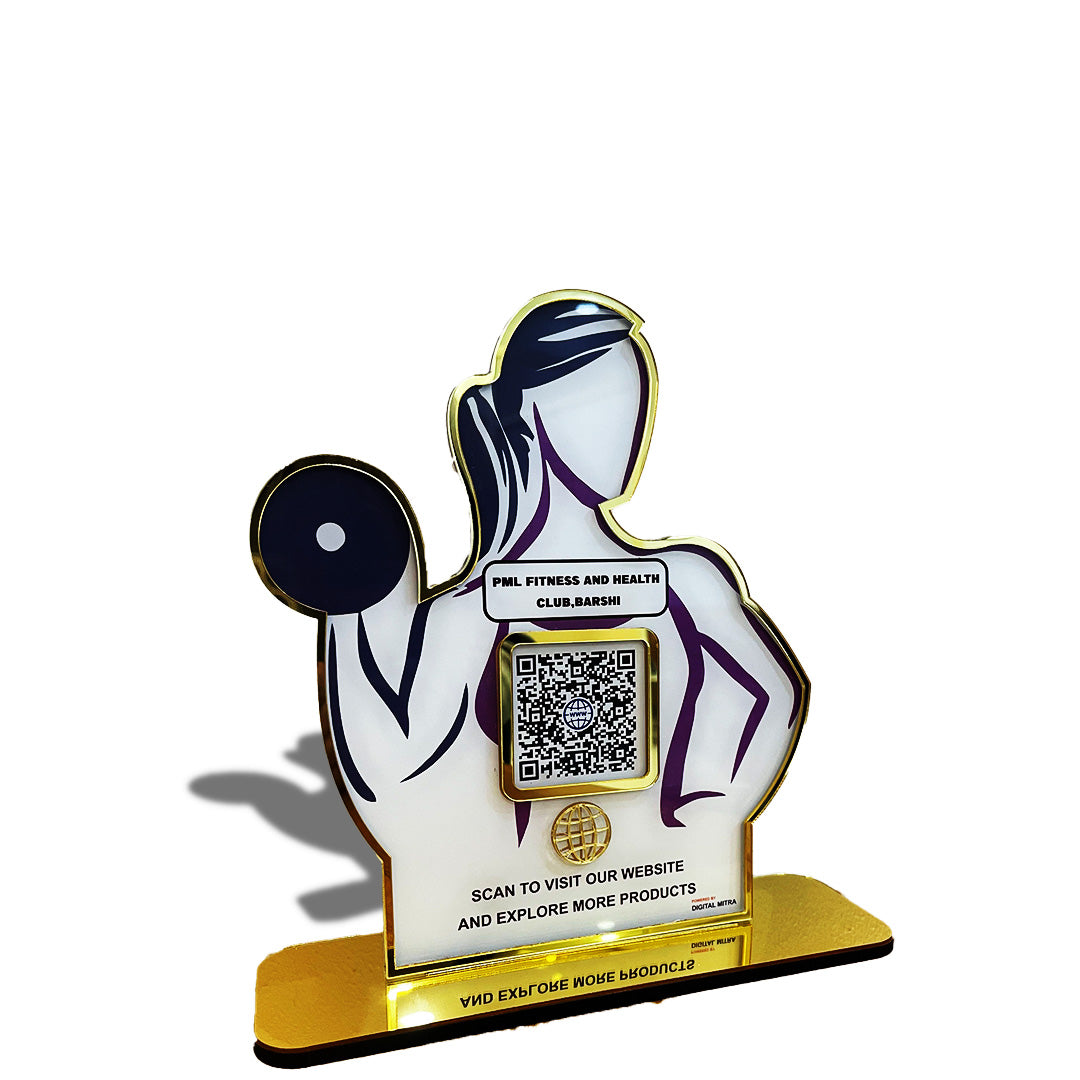 Girl Shape Smart NFC Website Tabletop Standee For Gyms-II