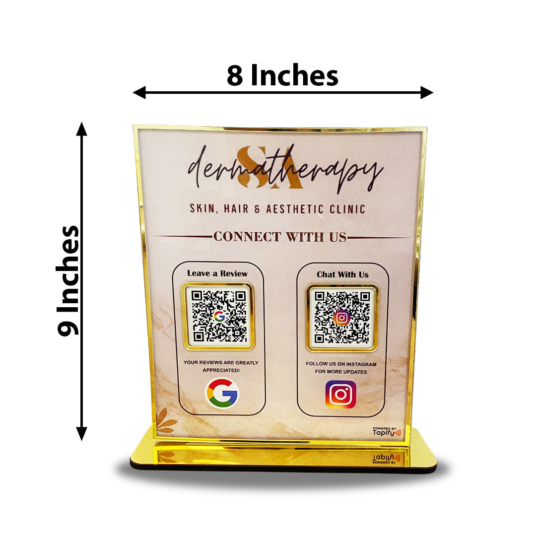 Premium Smart NFC 2-in-1 Table Top Standee - Marble Theme