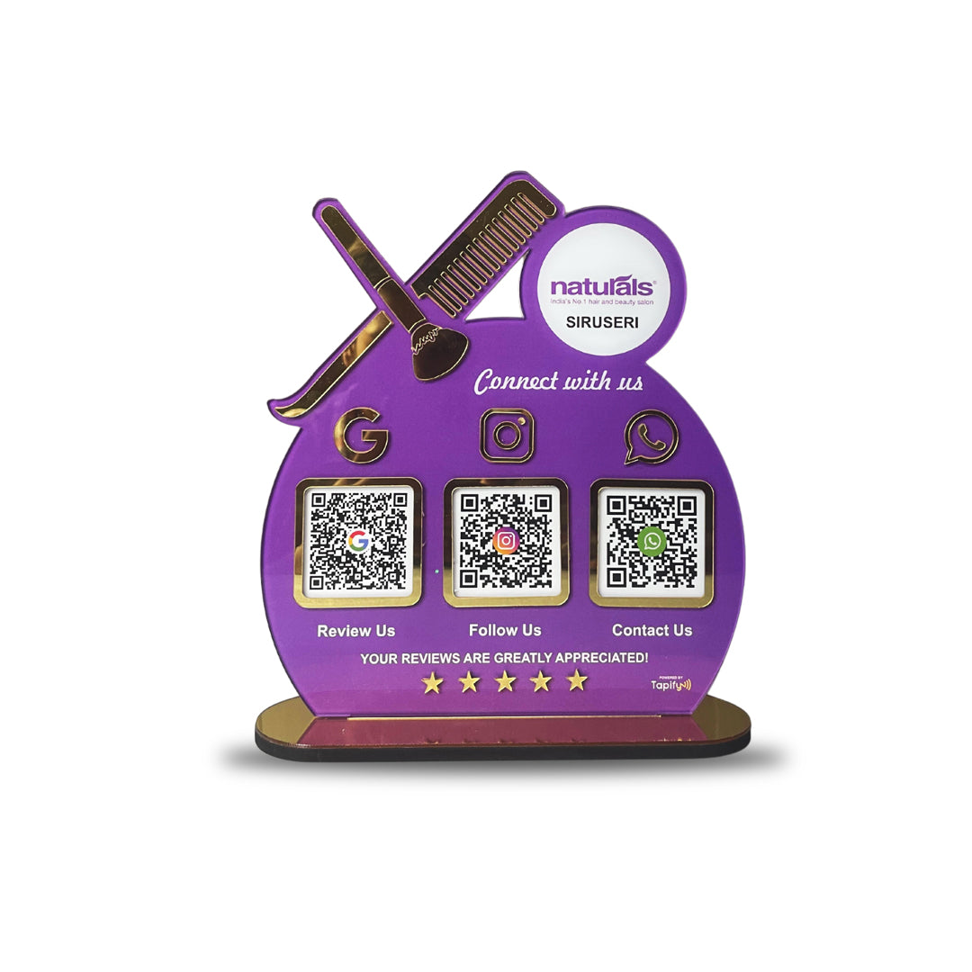 Smart NFC 3-in-1 Tabletop Standee For Salons & Beauty Parlours