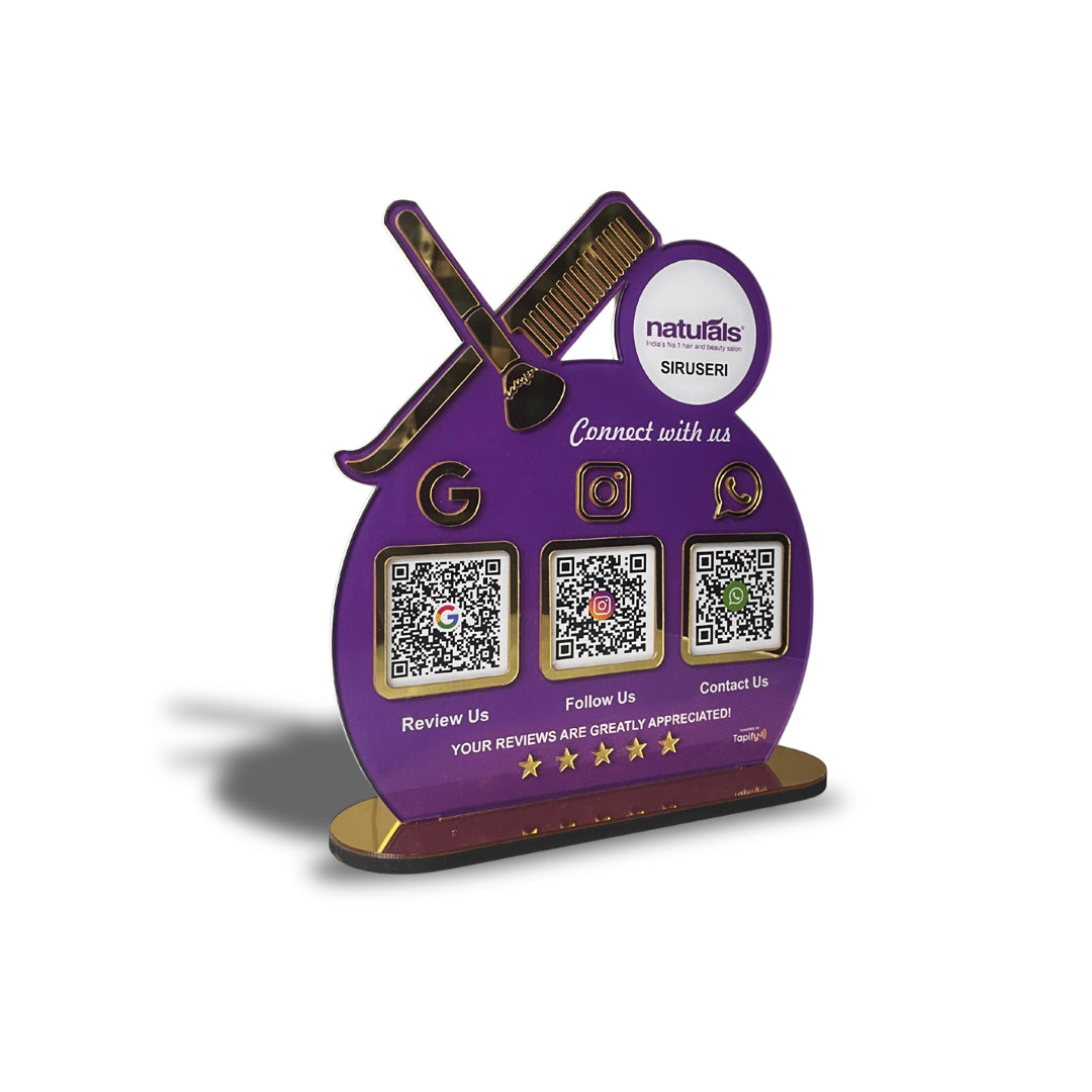 Smart NFC 3-in-1 Tabletop Standee For Salons & Beauty Parlours